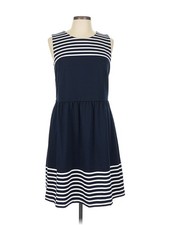 Ann Taylor LOFT Outlet Women Blue Casual Dress 10