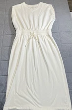 Calia By Carrie Underwood Dress Sz Large Extended Shoulder Midi Cream