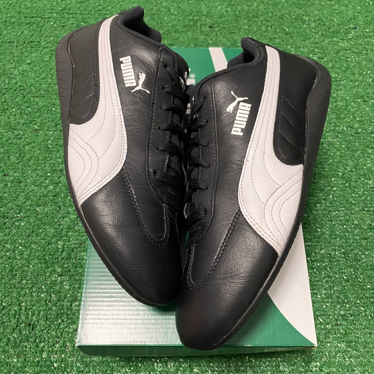Size 9.5 - PUMA Speedcat Shield Sneakers Black White 387054-02