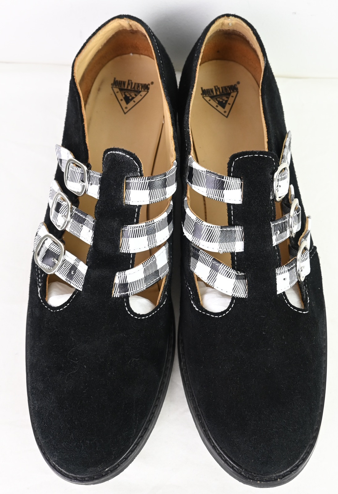 John Fluevog McPhee Black Suede Leather Mary Jane EU46 US13 image 5