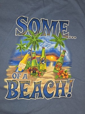Vintage Y2K Big Dogs 2XL Some Of A Beach Graphic T-shirt Double-sided Blue