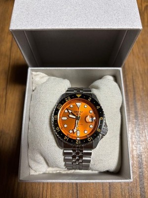 Seiko GMT 4R34 Automatic Stainless Steel Case Wristwatch Pre-Owned