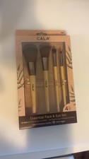 CALA Essential Face  Eye Set 4pc Bamboo Handle Vegan Makeup Brush Set