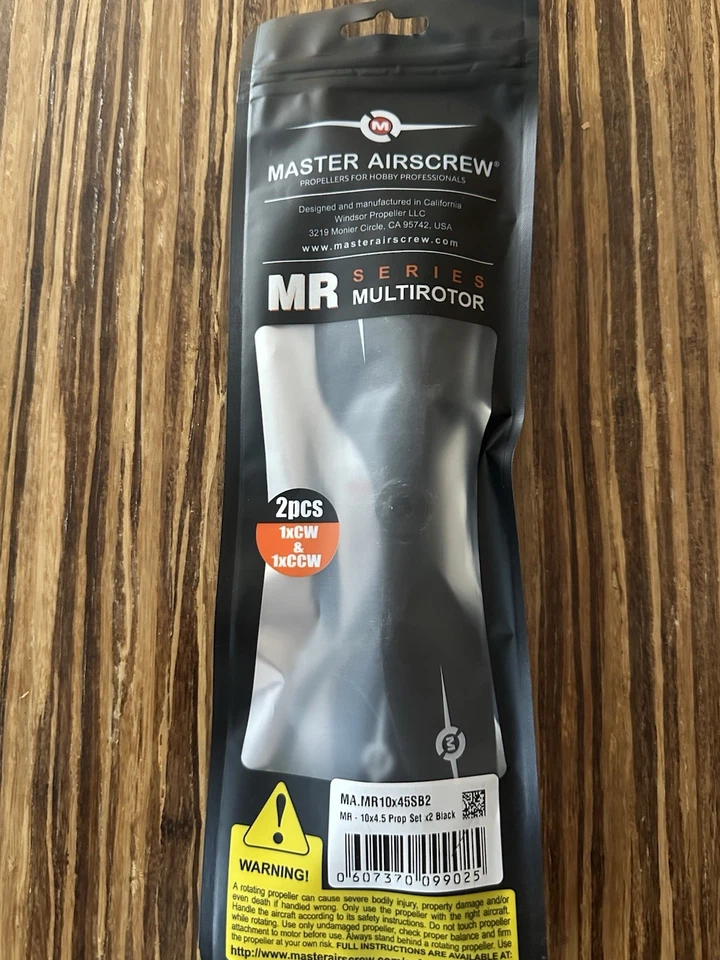 Master Airscrew Propeller MR - 10x4.5 Propeller Set x2 Black MA.MR1045B - New! - Image 3 of 3