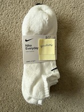 Brand New 3 Pairs New Nike Everyday Dri-Fit No Show Socks White Size M