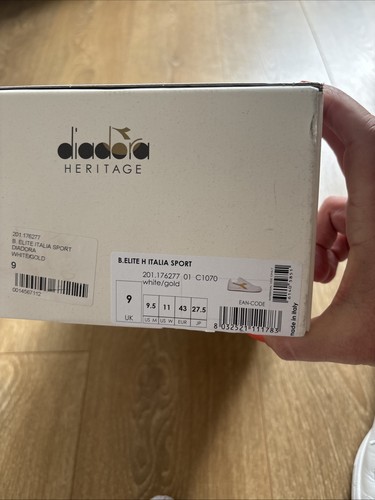 Diadora Borg Elite Premium Trainer White/Gold Size 9 with box. - Picture 8 of 10