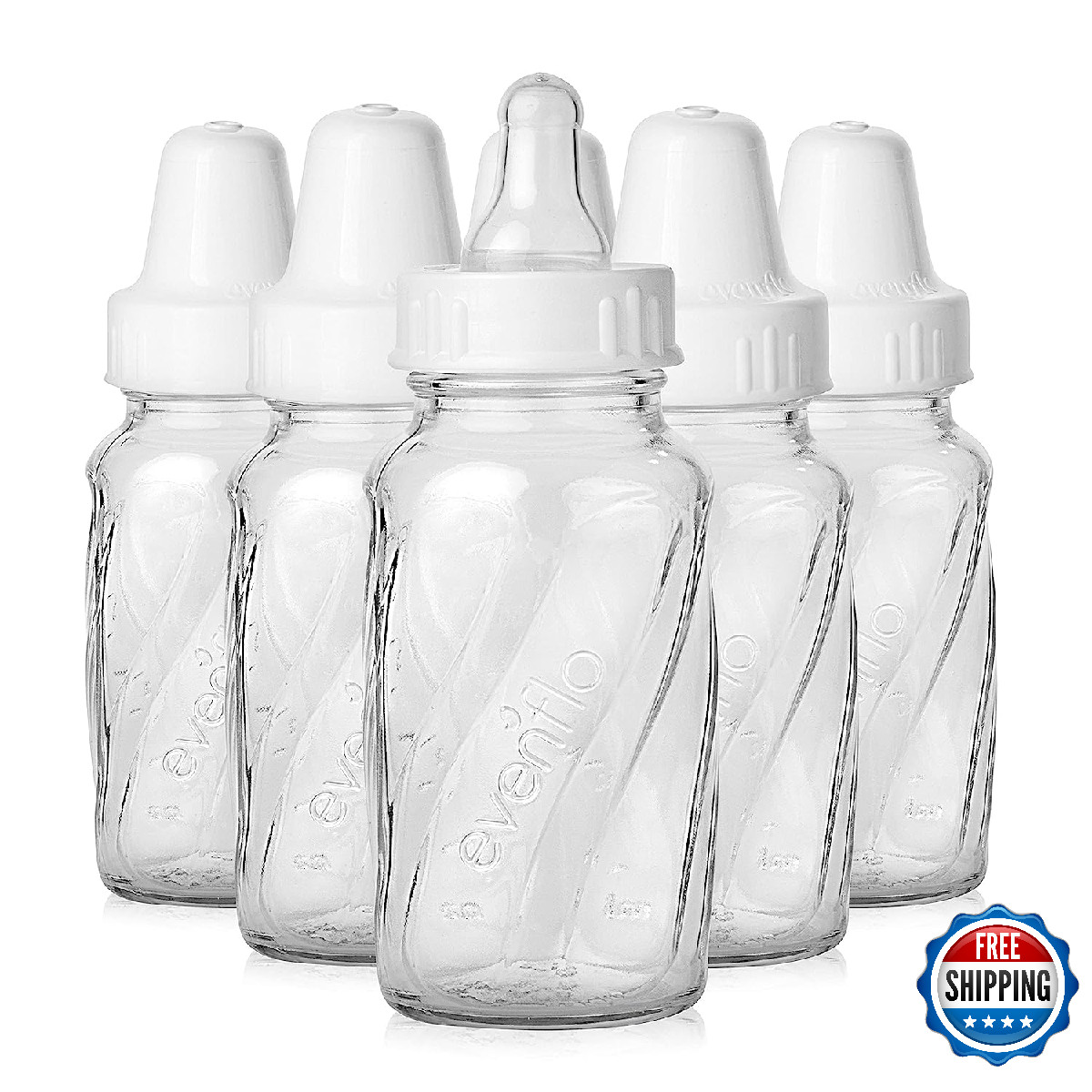 Evenflo Feeding Classic Glass, Twist Bottles, 4 Oz, 6 Bottle