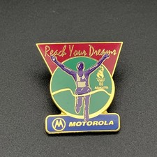 1996 Atlanta Olympics Motorola Phones Sponsor “Reach Your Dreams” Lapel Hat Pin