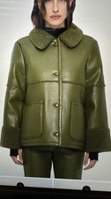 BAUM UND PFERDGARTEN BIRDIE - FAUX LEATHER JACKET - OLIVE SIZE 36