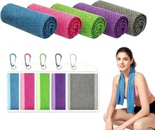 Cooling Towel for Neck and Face, 5 Pack Soft Microfiber Cold Towel 40 X 12
