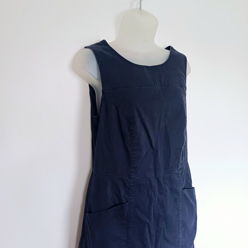 Boden Pinifore Dress Size 12 Navy Sleeveless Knee Length Pockets - Picture 2 of 13