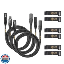 Clef Audio Labs XLR Cable, 10 Feet [3-Pack] Male to Female Connections for Mi