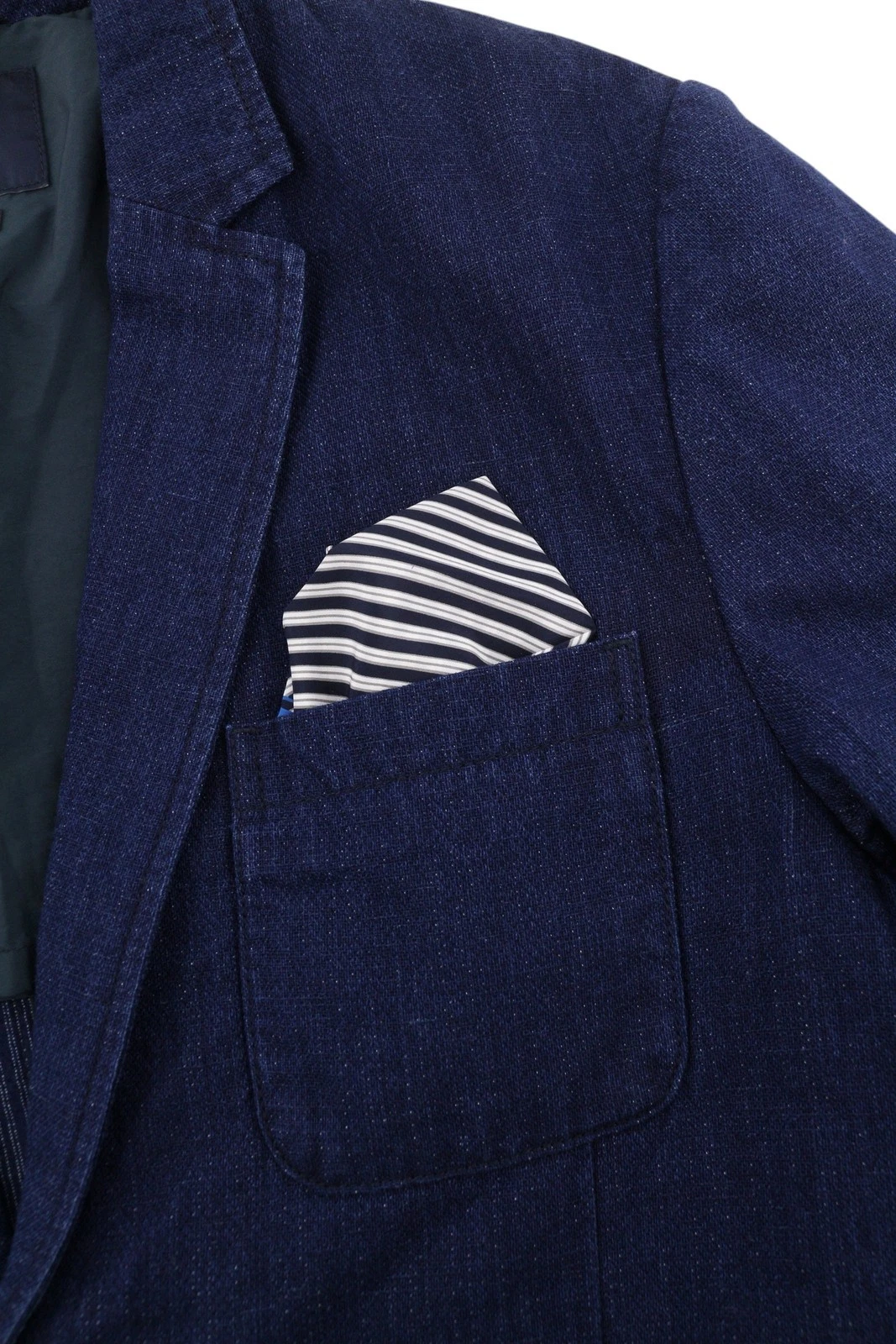 SCOTCH & SODA Men Blazer M Navy Blue Cotton Single Breasted Notched Lapels DDP - product detail image 11