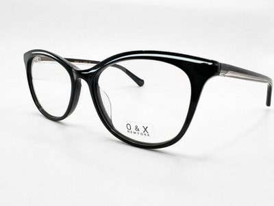 O&X New York Made in Japan OP-262U COL.02 51-18-145 Black Crystal Eyeglasses