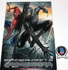 TOPHER GRACE SIGNED 'SPIDER-MAN 3' VENOM 12x18 MOVIE POSTER BAS BECKETT COA