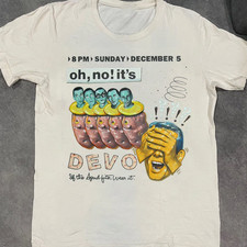 Retro Devo Band Oh No It's Heavy Cotton White T Shirt S-5XL CS579
