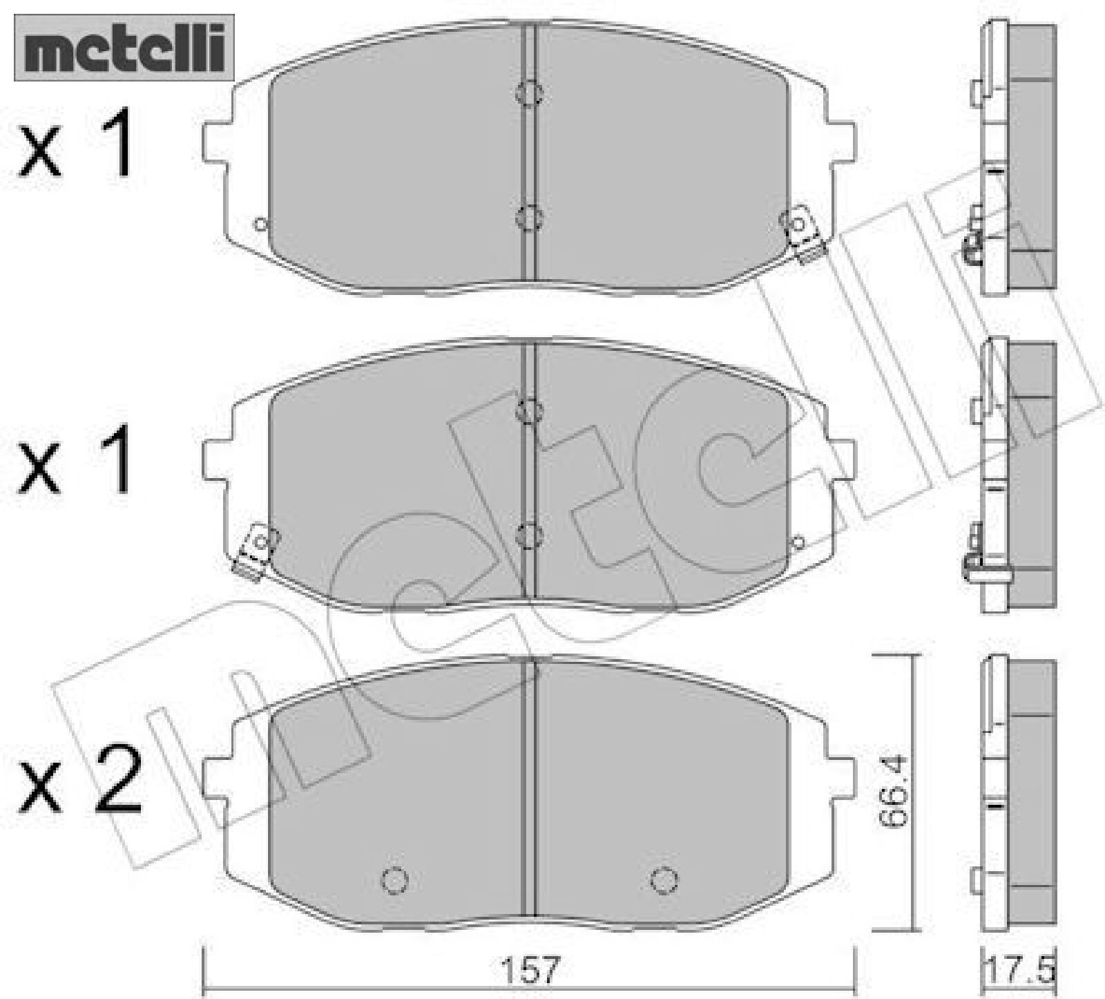 metelli 22-1372-0 Bremsbelagsatz für Scheibenbremse Bremsbelagsatz für Hyundai