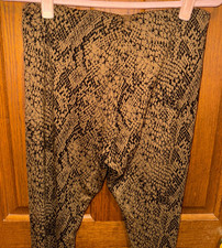 NWT Lysse Size Large womens Black  brown Snakeskin Print Legging Pants stretch