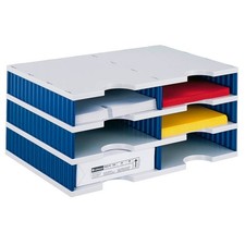 styro Sortierstation Styrodoc grau/blau mit 6 Fächern