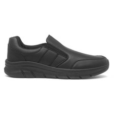 Mens Shoes Black Adults Slip On Elastic Gussets Gripped Padded SIZE