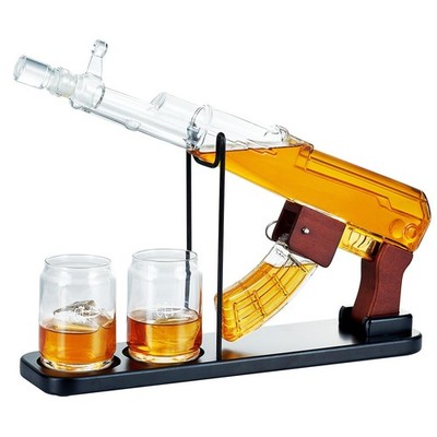Kollea Gun Whiskey Decanter Set, Bullet Shot Glasses, Magazine Dispenser