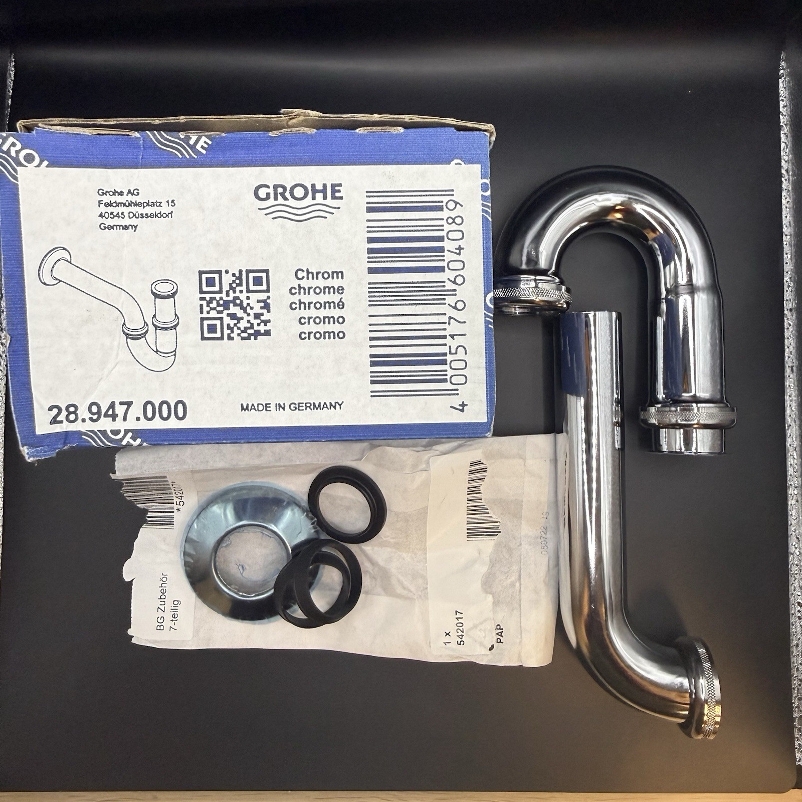 GROHE P-Trap 1 1/4"" for Bidets Chrome 28.947.000