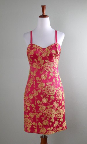 CINQ A SEPT 5a7 $395 Pink Yellow Floral Asian Print Mini Open Back Dress Size 6