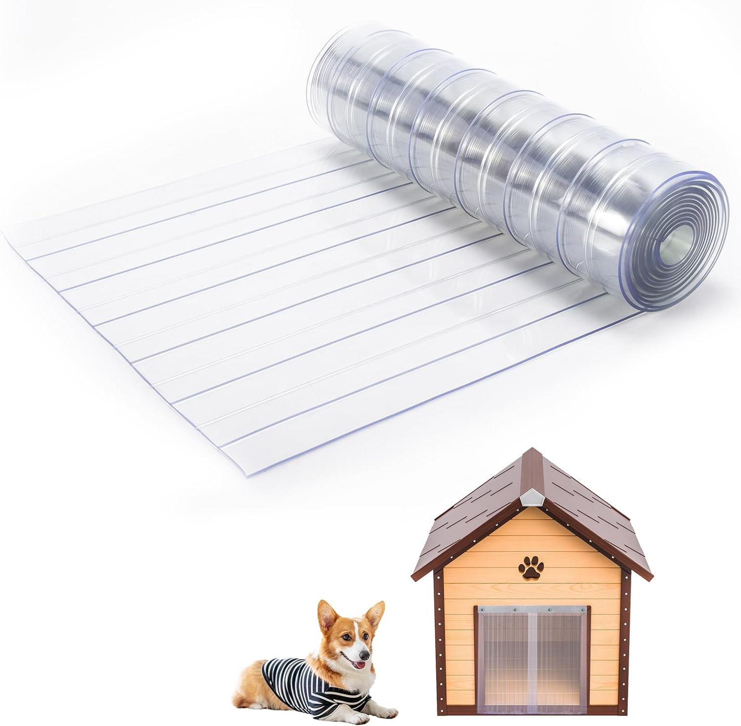 Dog Door Replacement Flaps, Dog House Flap11.8" W X 4.1' L, Plastic