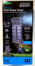 My Touch Smart Custom Digital Timer 6 Outlet Outdoor Gray Swivel Yard Stake NIB