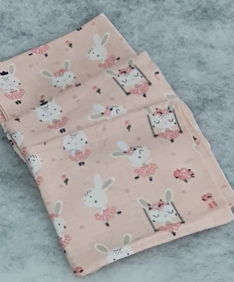 LOLALAND 3 pack muslin squares large 70x80cm baby nappies bibs cloth bunny ballerinas