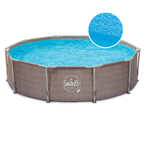 HAF® Frame Pool Aufstellpool Schwimmbecken Grau Geflechtet 305x76 cm ohne Filter - Bild 2 von 5