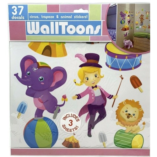 Circus Theme Bedroom Vinyl Decal Wall Decor Big Top Elephant Lion Ring Master
