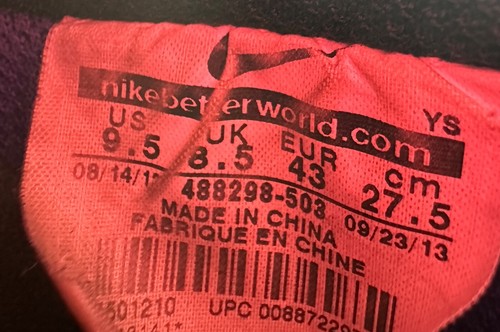 NIKE Air Force 1 Court Purple 488298-503 Size Mens 9.5 Neon 2013 - Picture 8 of 8