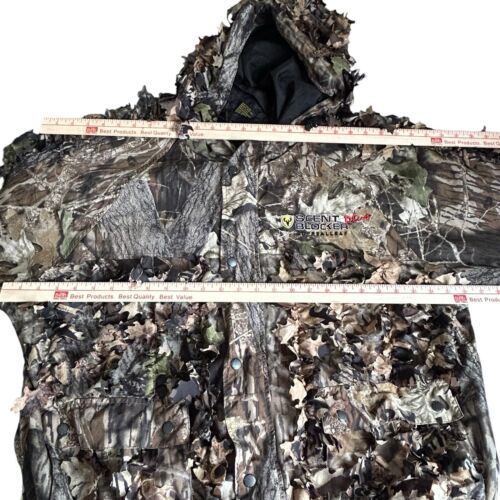 Mossy Oak Scent Blocker Plus Jacket Mens Size 2XL Camo 3D Real Leaf Hunting - Picture 3 of 11