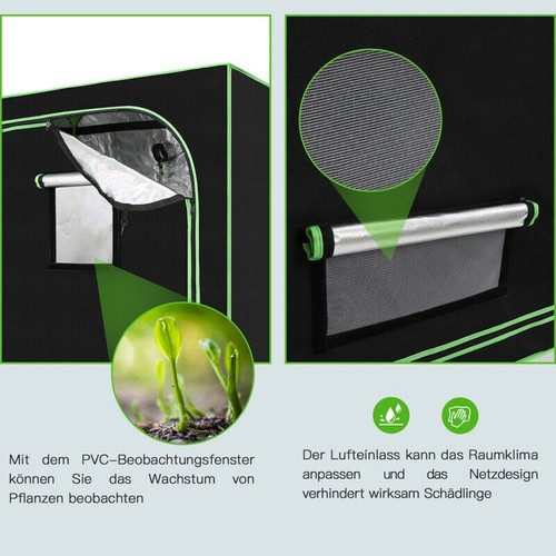 JUNG Growbox Komplettset LED 120x120x200cm Gewächshaus Komplett Set Cannabis - Bild 4 von 7