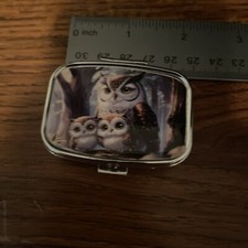Trinket Or Pillbox Owl Family