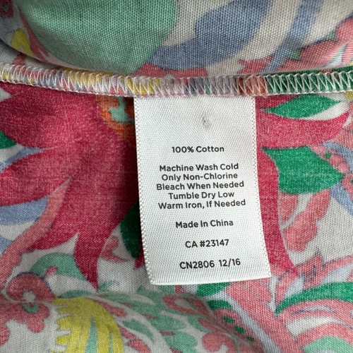 Talbots Women Paisley Floral Sleeveless Belted Cotton Dress 12 Multicolor Preppy - Picture 5 of 8