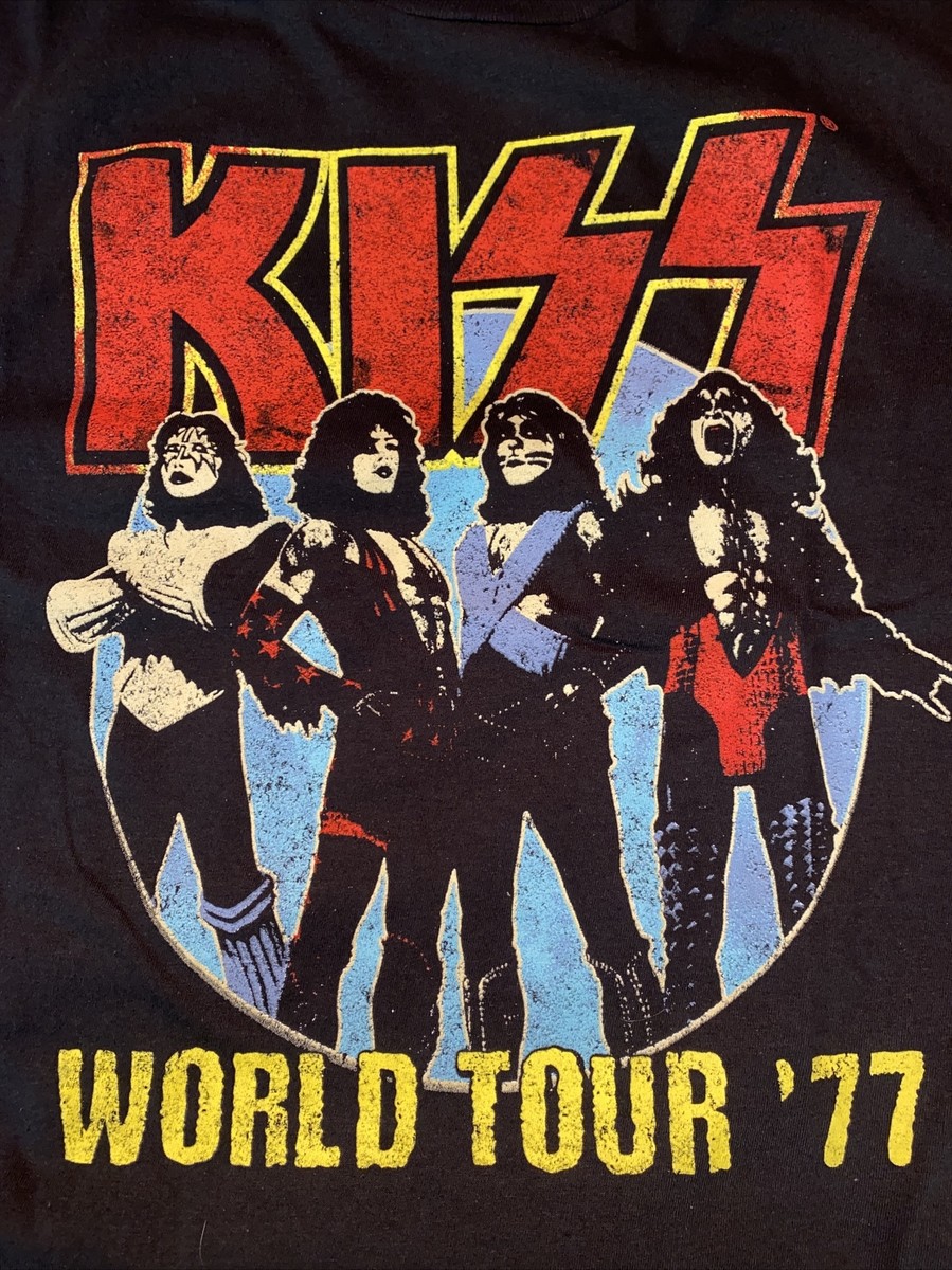 KISS World Tour 1977 Graphic T-Shirt XL - NWT | eBay