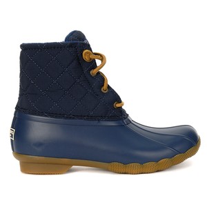 Sperry Women's Saltwater Quilted Duck Boot Navy STS85132 NEW!
