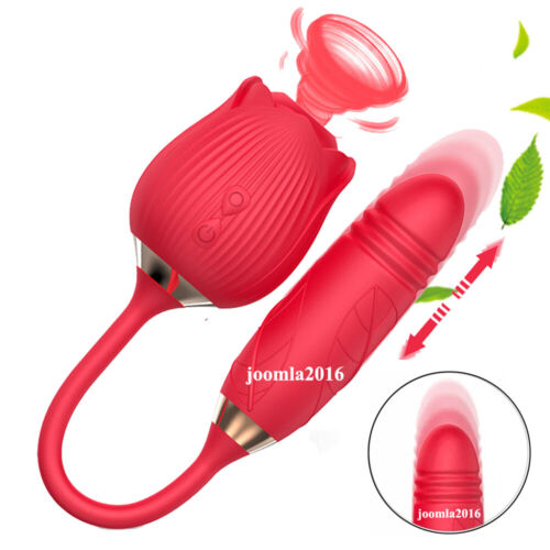 Rose Clit Pump Sucking Vibrator G-Spot Thrusting Dildo Adult Sex Toy for Women eBay photo image