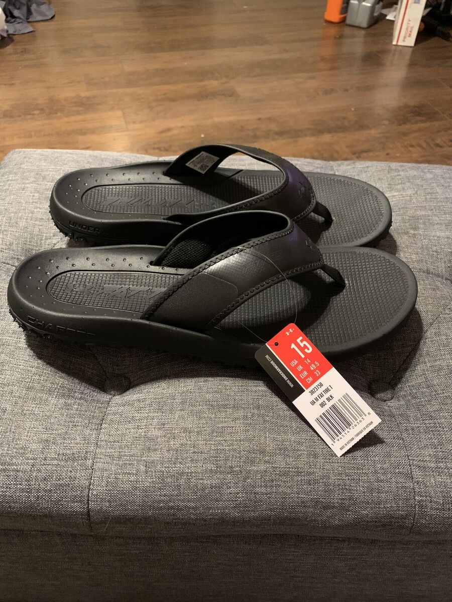 Under Armour Fat Tire Black Slides/Flip Flop Sandals 3023750 Under Armour Fat Tire Black Slides/Flip Flop Sandals 3023750
