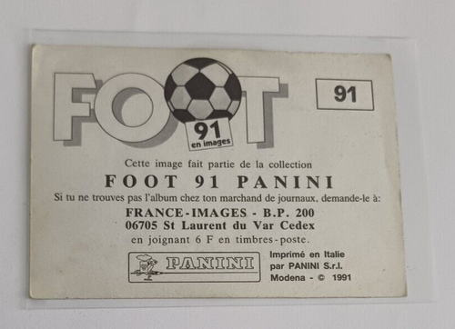 Image Sticker Cromo n°91 Equipe Team MARSEILLE OM Papin Cantona FOOT 91 PANINI - Foto 2 di 6