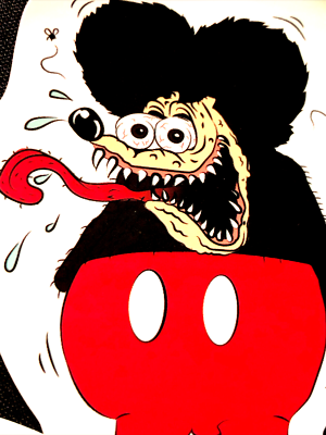 RAT FINK STICKER ”MICKEY FINK MOUSE” 3 1/2“ X 3 3/4“ (DISCONTINUED