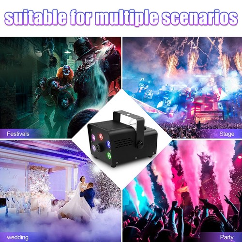 Máquina de niebla 2 piezas 500W RGB 5 LED luz de escenario Halloween disco club efecto humo - Imagen 8 de 13