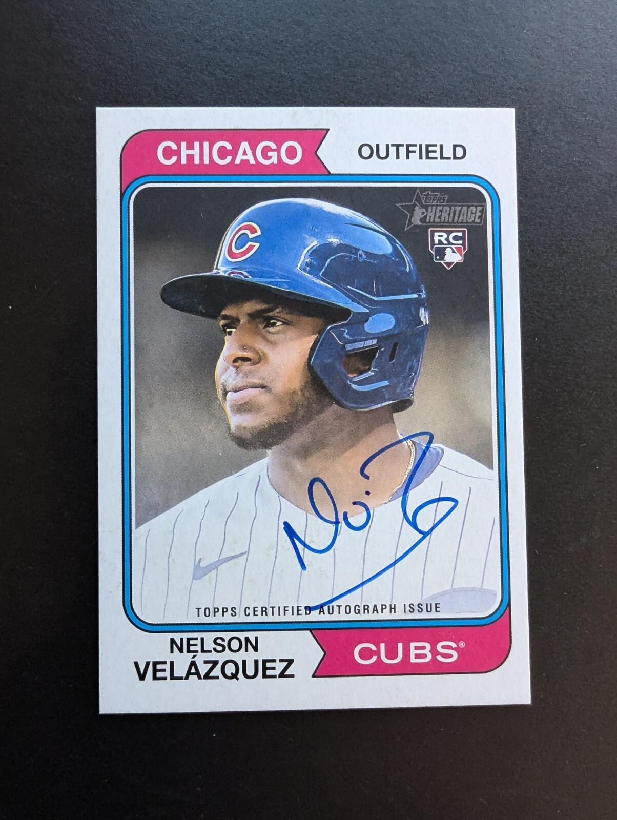 2023 Topps Heritage Real One Nelson Velazquez Velázquez #ROA-NV Rookie Auto RC