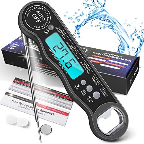Meat Thermometer Instant Read Digital Kitchen Thermometer BBQ Thermometer Black-image