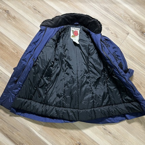 Rothschild Girls Blue Fur Collar Dress Coat Church Party Warm Size 4 FLAWS READ - Picture 3 of 7