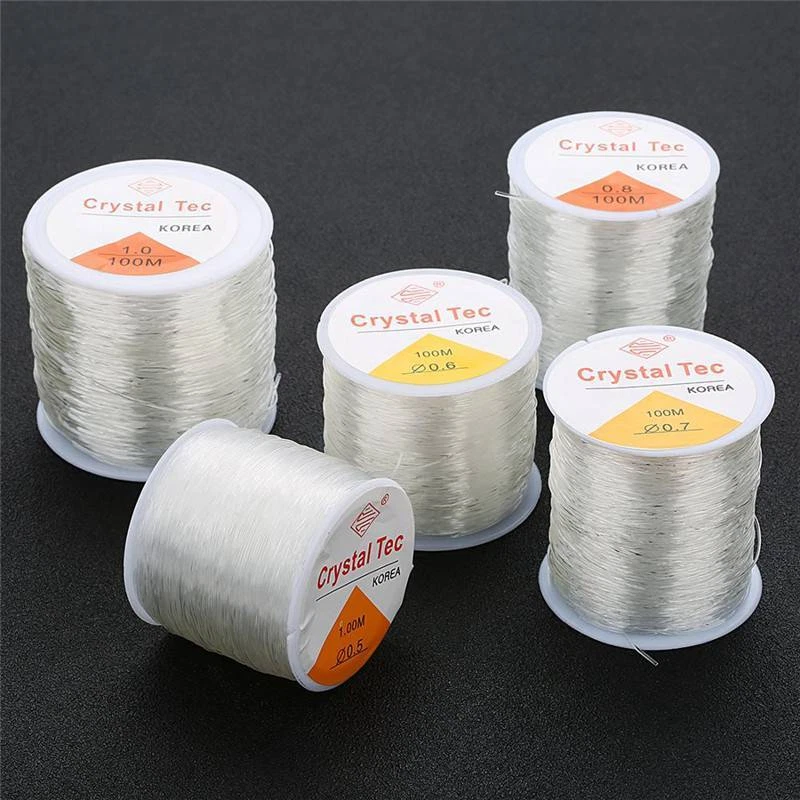 100M Plastic Crystal Jewelry DIY Beading Stretch Cords Making Wire Elastic Line - Image 3 of 4
