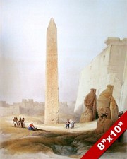 OBELISK OF RAMSES II LUXOR EGYPTIAN RUINS PAINTING ART REAL CANVAS PRINT