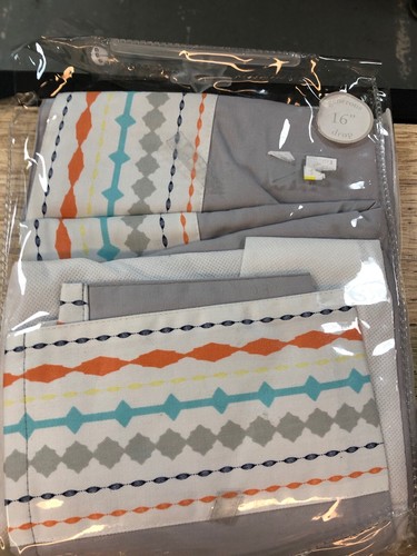 Wendy Bellissimo Sawyer Baby Nursery Crib Skirt In White Grey Orange Jungle - Picture 2 of 2